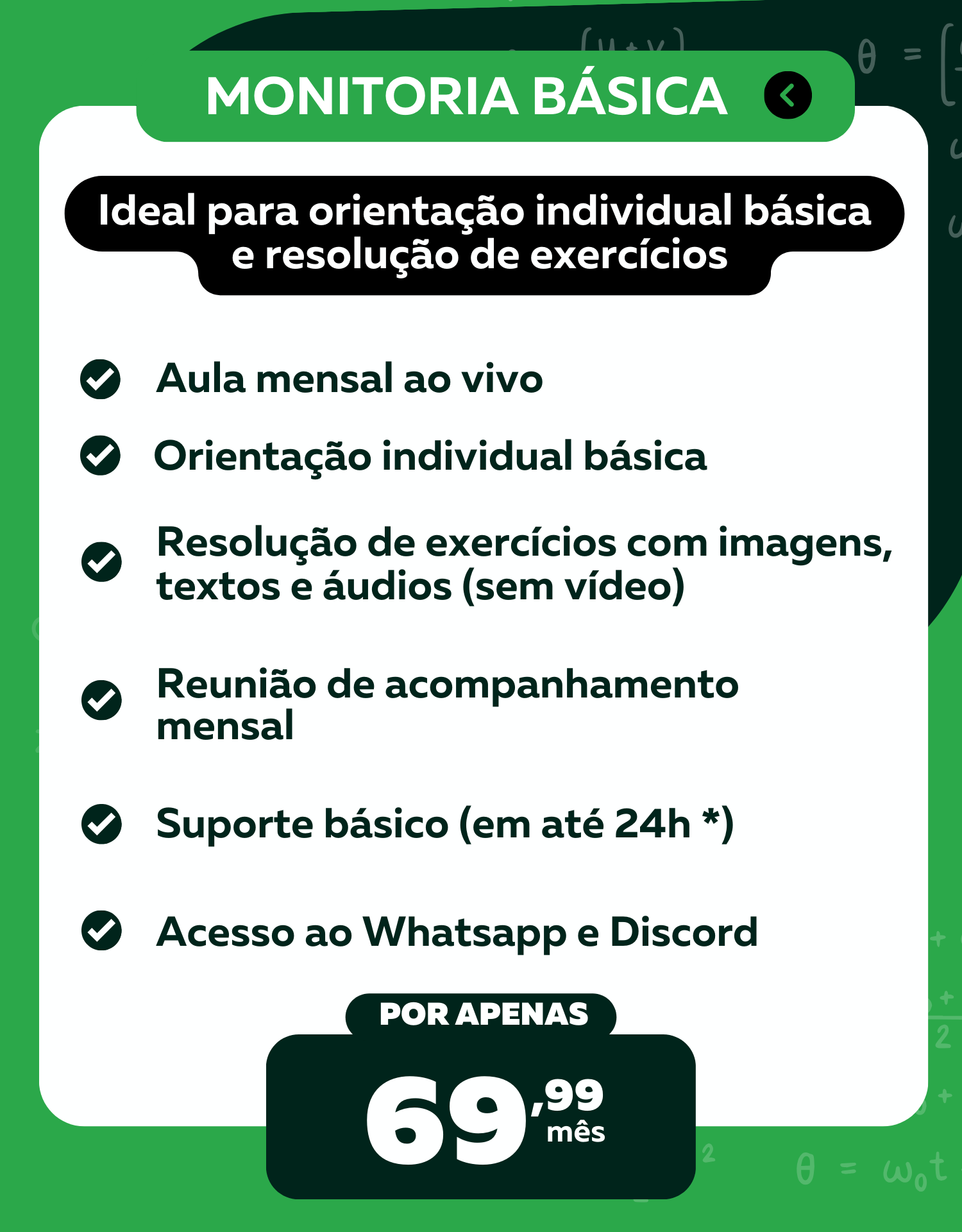 Banner de divulgação da Monitoria Básica